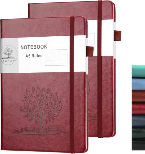 Vista 19 de Daofary Cuaderno de puntos con soporte para bolígrafo, cuaderno de cuadrícula de puntos A5 con 160 páginas, papel grueso de 2.95 oz/yd², diario