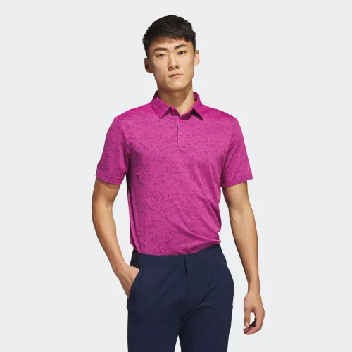 Vista 2 de adidas Polo de golf jacquard texturizado para hombre, Blanco
