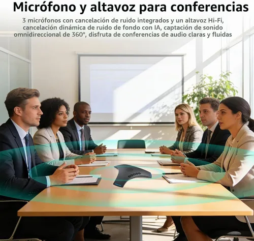 Vista 2 de TOALLIN Altavoz de conferencia y micrófono, altavoz inalámbrico con cadena