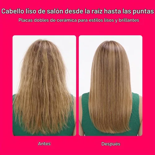 Vista 3 de Conair - Plancha para el cabello, doble cerámica, platos extralargos de 1 pulgada