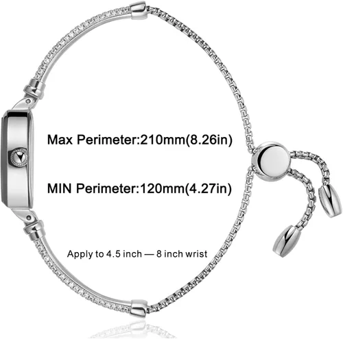 Vista 3 de Reloj de pulsera pequeña para mujer, reloj analógico de vestir de diamantes impermeable
