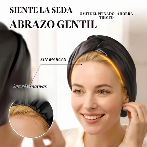 Vista 5 de OLESILK - Gorro de seda para dormir para mujeres: 100% seda de morera de 22 momme, ajuste ajustable para el cuidado del cabello nocturno, sin Negro