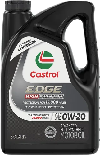 Vista 15 de Castrol EDGE High Mileage 0W-20 Advanced - Aceite de motor sintético completo, 1 cuarto de galón, paquete de 6
