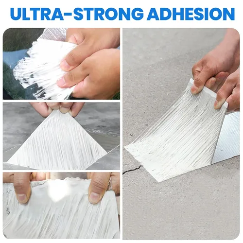 Vista 2 de ADHES - Cinta de butilo impermeable, cinta de papel de aluminio de 2 pulgadas x 16 pies, cinta selladora de butilo para reparación de caravanas Gris
