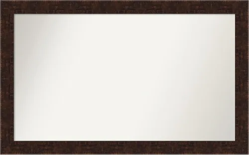 Vista 118 de Amanti Art Espejo de baño de bronce para sobre fregadero, 24 x 24 pulgadas, espejo de tocador cuadrado estrecho de bronce Manhattan, marco de madera
