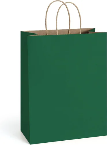 Vista 7 de BagDream Bolsas de regalo de 10 x 5 x 13 pulgadas, 25 bolsas de papel kraft con asas, para regalos, negocios, mercancía, venta al por menor, Negro