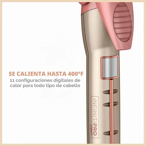 Vista 3 de [Usado] CONAIR - Plancha rizadora de cerámica con titanio con función antiencrespamiento de 1 pulgada Infinitipro
