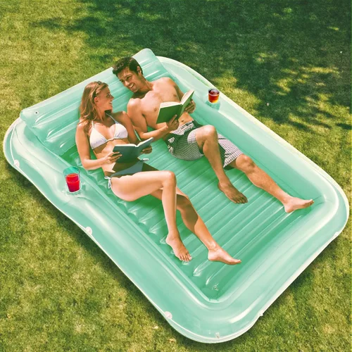 Vista 9 de Float Joy Tanning Pool Floats Adult Inflatable Tanning Bed for Backyard Lake Floats Tanning Pool Lounger Sunbathing Pool