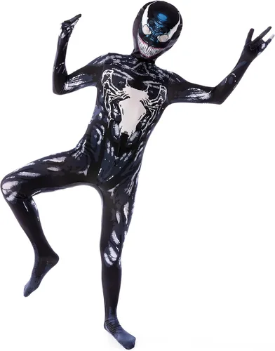Vista 3 de PUNKSUIT Superhero Costume Kids Spandex Jumpsuit Halloween Cosplay Costumes with LED Mask