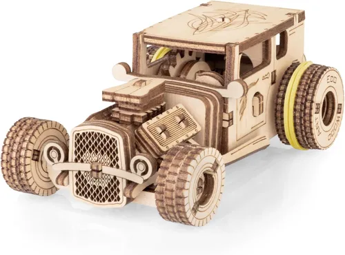 Vista 13 de EWA Eco-Wood-Art Pocket Buggy - Rompecabezas de madera 3D Kit de modelo mecánico DIY Juego de construcción de madera