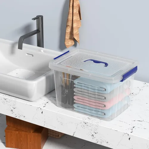 Vista 4 de Bringer Paquete de 6 cajas de almacenamiento de plástico de 10 L