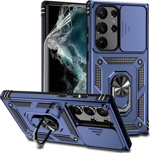 Vista 13 de Funda para Samsung Galaxy S23 Ultra con funda para cámara deslizante, protector de pantalla HD [prueba de caídas de grado militar] Funda protectora