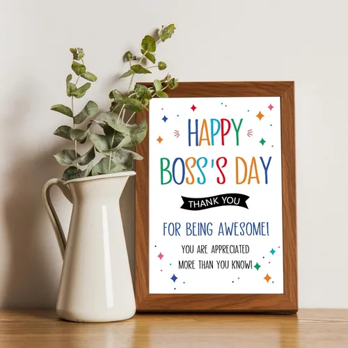 Vista 7 de Tarjeta del día del jefe, regalos del día del jefe para mujeres y hombres, tarjeta de regalo feliz del día del jefe para jefe de empleados