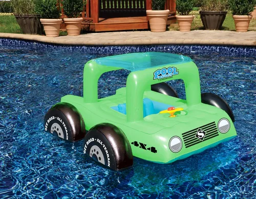 Vista 3 de Flotador de vehículos todo terreno para piscina para niños - 41" - Verde