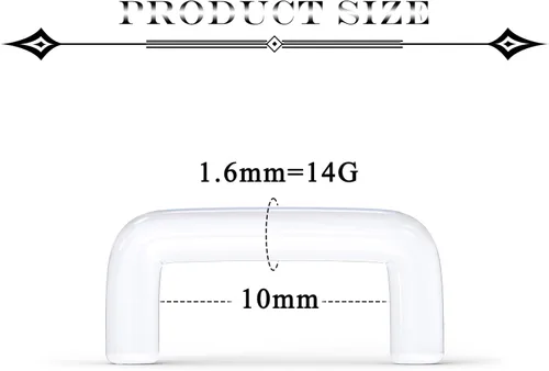 Vista 2 de Retenedor de tabique transparente 16G 14G, anillo de tabique transparente, retenedores de piercing flexibles de plástico acrílico en forma de U