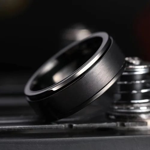 Vista 3 de King Will Anillo giratorio de acero inoxidable de 0.315 in para hombres y mujeres, anillo para aliviar el estrés y la ansiedad, unisex, adultos