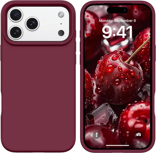 Vista 114 de GUAGUA Funda compatible con iPhone 17 Pro Max de 6.9 pulgadas, silicona líquida, goma de gel suave, delgada, forro de microfibra delgada