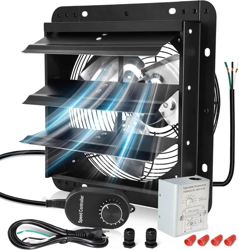 Vista 15 de Criditpid Ventilador Extractor de Pared con Persiana de 7 Pulgadas, Ventilador Extractor de Cocina con Interruptor de Encendido/Apagado para Ático