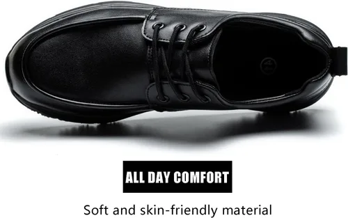 Vista 4 de Zapatos de trabajo antideslizantes para hombres y mujeres, impermeables y resistentes al aceite, ligeros y cómodos, mocasines sin cordones, tenis