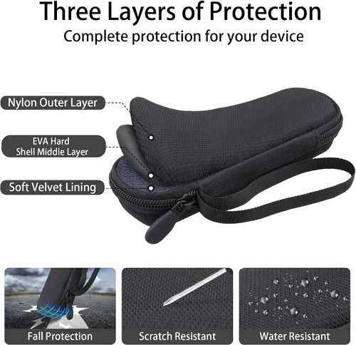 Vista 7 de co2CREA - Carcasa rígida para Logitech Spotlight 2/1 con mando a distancia, color negro Presenter Clicker Compatible, Travel Protective Storage