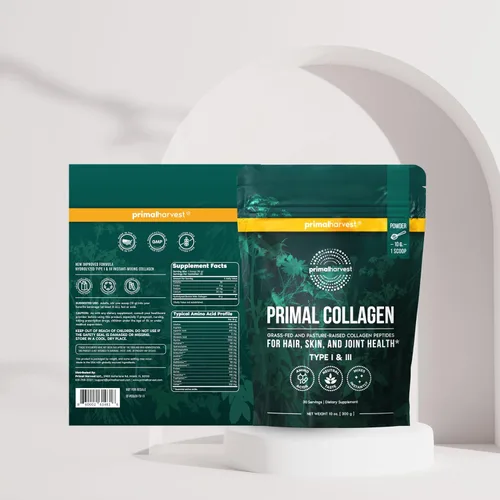 Vista 4 de Primal Harvest Suplementos de colágeno en polvo y visión para mujeres y hombres Complejo de apoyo ocular y visión con luteína, paquete de zeaxantina