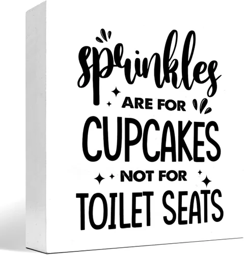 Vista 15 de Toilet Rules - Cartel divertido de madera para baño, placa de bloque de madera para el hogar, baño, estante de pared, decoración de inodoro Bartroom