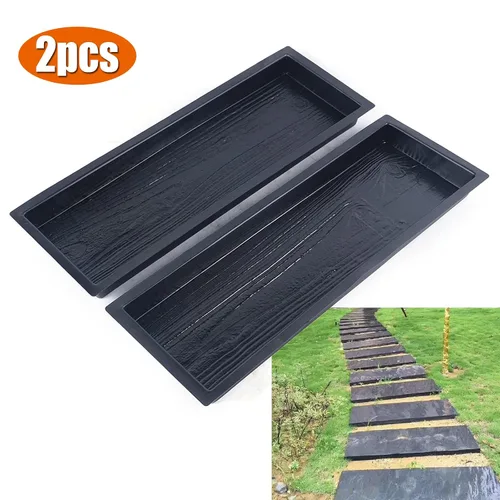 Vista 4 de Paquete de 2 tablas de madera con forma de molde de piedra escalonada, tablero de madera, molde de cemento de hormigón, fabricante de caminata