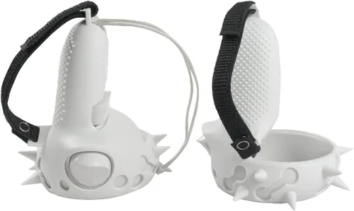 Vista 6 de SINWEVR Funda de agarre para controlador táctil compatible con accesorios MetaOculus Quest 2, protector de silicona con correas para nudillos