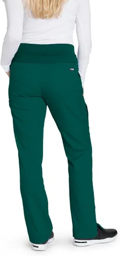 Vista 2 de Grey's Anatomy - Pantalón de uniforme médico de frente plano, con 6 bolsillos, para mujer
