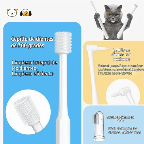 Vista 3 de Kit de cepillo de dientes para perros pequeños y cachorros, cerdas