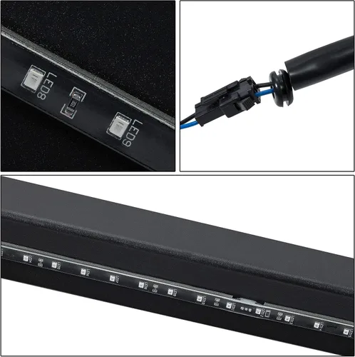 Vista 7 de KUAFU Enganche Universal con Luz de Freno LED Compatible con Receptor de 2 Pulgadas, Barra de Paso Trasero con Protector de Parachoques