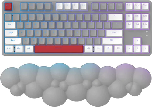 Vista 9 de MANBASNAKE Reposamuñecas para teclado, espuma viscoelástica de alta densidad de poliuretano con base antideslizante para aliviar el dolor de Azul