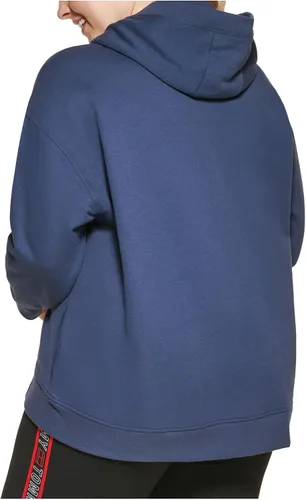 Vista 2 de Tommy Hilfiger Sudadera deportiva con capucha cómoda de forro polar para mujer