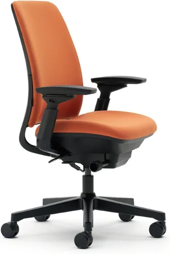 Vista 4 de Steelcase - Silla Amia tapizada en tela negra, Tela