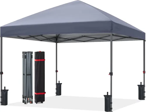 Vista 53 de ABCCANOPY Toldo desplegable – Tienda de campaña portátil para patio al aire libre resistente para patio trasero y terraza con 4 bolsas de arena Beige