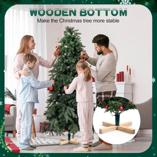 Vista 10 de Soaoo Soporte de madera para árbol de Navidad de 15.7 pulgadas de repuesto, base estable para árbol de Navidad, base para árbol de Navidad