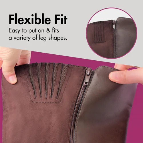 Vista 2 de Hawkwell Botas altas hasta la rodilla con cremallera lateral extra anchas para mujer