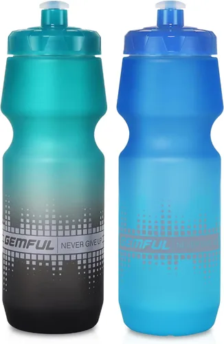 Vista 11 de GEMFUL Botella de agua para bicicleta de 24 onzas, paquete de 2 botellas de agua para ciclismo, sin BPA, con tapa a prueba de fugas, se adapta a