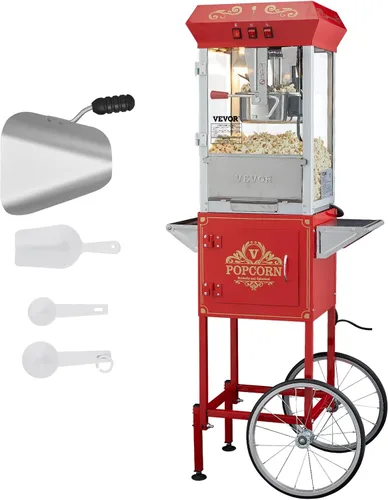 Vista 12 de VEVOR - Máquina comercial para hacer palomitas, hervidor de 8 oz, máquina de palomitas de 850 W para 48 tazas por tanda, máquina de palomitas