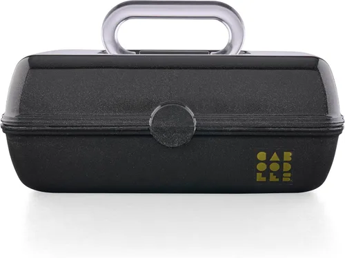 Vista 20 de Caboodles Pretty in Petite - Caja de maquillaje de dos tonos rosa sobre lavanda, caja organizadora de plástico duro, 2 bandejas giratorias, espejo