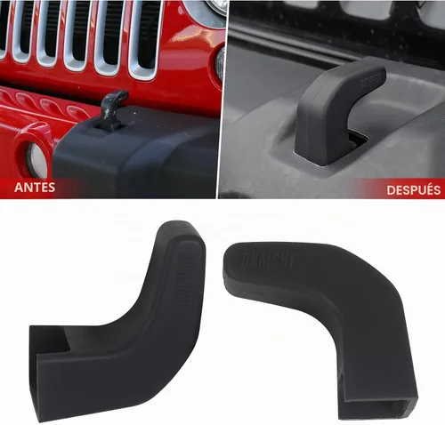 Vista 2 de Cubiertas de gancho de remolque de parachoques de fábrica (actualización) para Jeep Wrangler JK JL Gladiator TJ, accesorios protectores negros