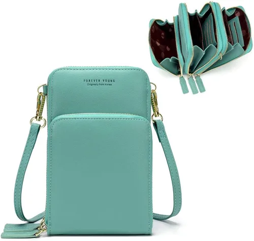 Vista 11 de Myfriday - Bolso pequeño de piel para mujer con correa de guitarra, bolso cruzado mini y bolso de hombro con 2 ranuras para tarjetas A-Negro
