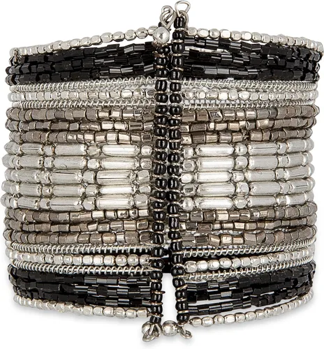 Vista 3 de SPUNKYsoul - Brazalete para mujer, acero inoxidable, NegroPlateado, cuff-bracelets-arc