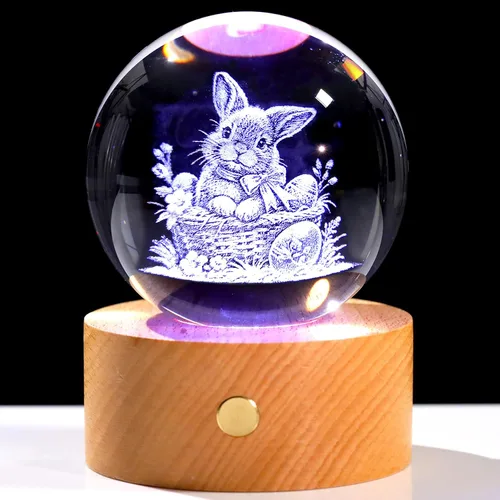 Vista 11 de Ornalrist 3D Wolf Gifts 3.15in Crystal Ball Decor Figurine for Women Men