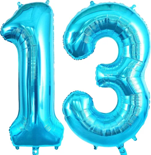 Vista 12 de Globos de aluminio grandes de 13 o 31 pulgadas, globos grandes de 40 pulgadas para 13 cumpleaños, aniversario, evento, celebración, fiesta Negro