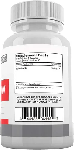 Vista 7 de EPICATECHIN - 60 cápsulas - 300 mg por porción Maximiza el crecimiento muscular - Aumenta la síntesis de proteínas, ganancias, músculo magro