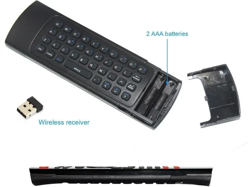 Vista 5 de Rii MX3 Multifunción 2.4G Fly Mouse Mini Teclado Inalámbrico y Control Remoto Infrarrojo y 3-Giroscopio + 3-Gsensor para Google Android Smart TV