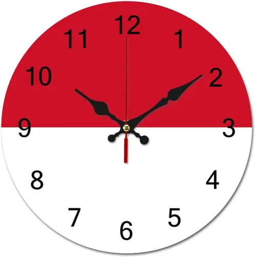 Vista 10 de The Flag of Cashmir - Reloj decorativo patriótico, funciona con pilas, 9 pulgadas, silencioso, sin tictac, números arábigos, decoración moderna