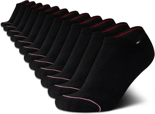 Vista 16 de Tommy Hilfiger Womens 12 Pack Lightweight Cushioned Low Cut No Show Socks Negro (black Logo)