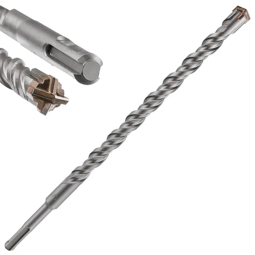 Vista 26 de Wensilon Broca para hormigón, 1 unidad, 1 pulgada x 10 "-8 pulgadas, material de carburo de doble rosca de tipo cruzado, adecuado para hormigón